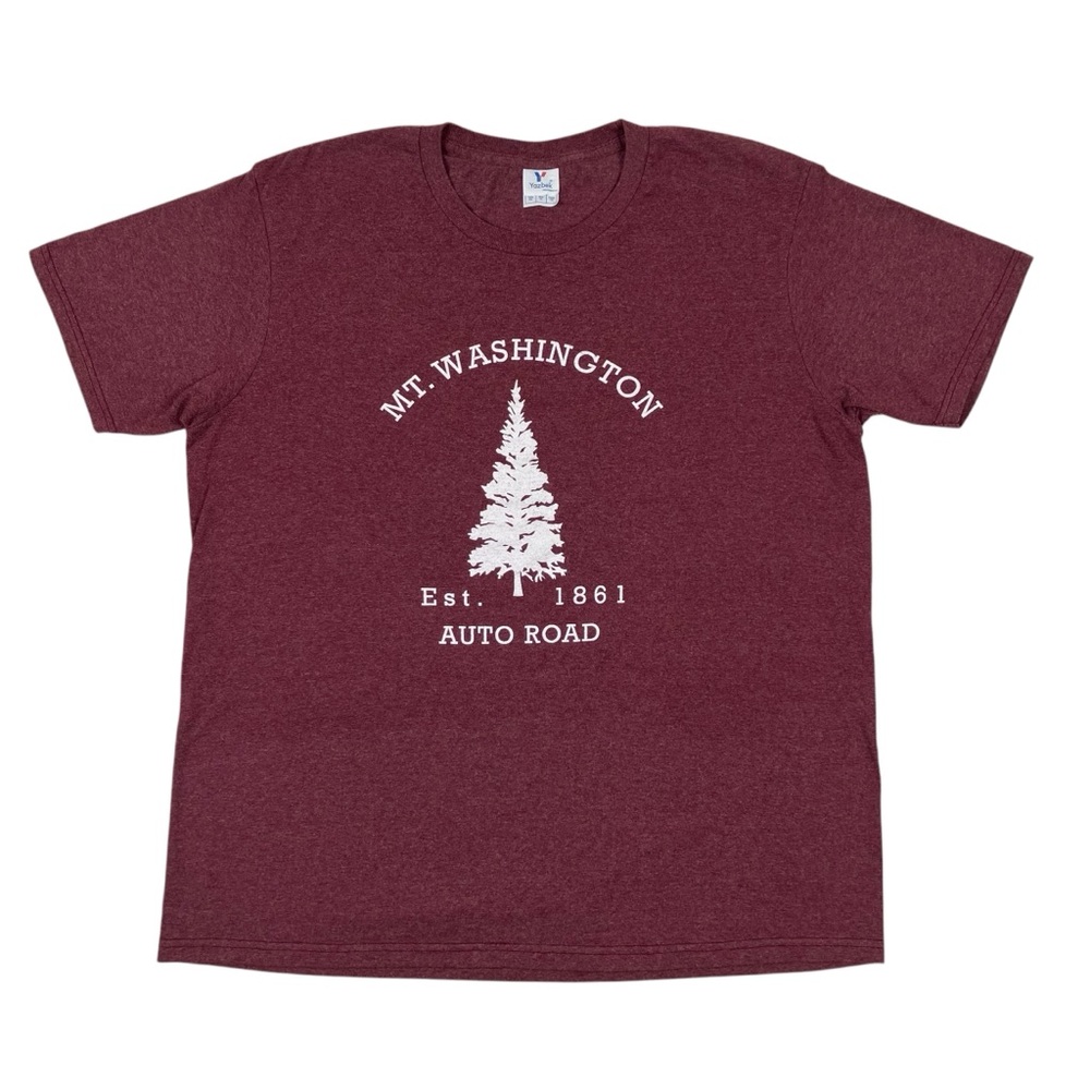 Mt Washington Auto Road Est. 1861 T Shirt New Hampshire Burgundy Yazbek